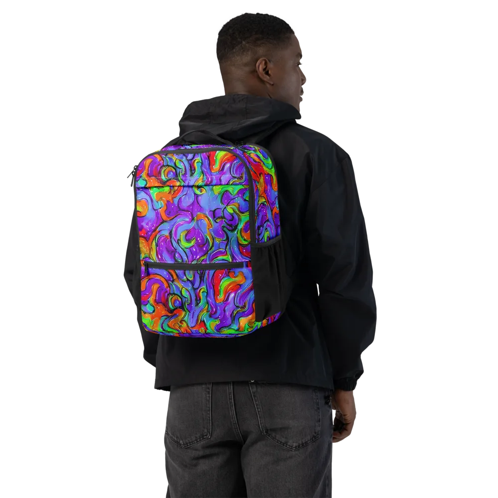 Vivid Meltdown on Utility Backpack — Back
