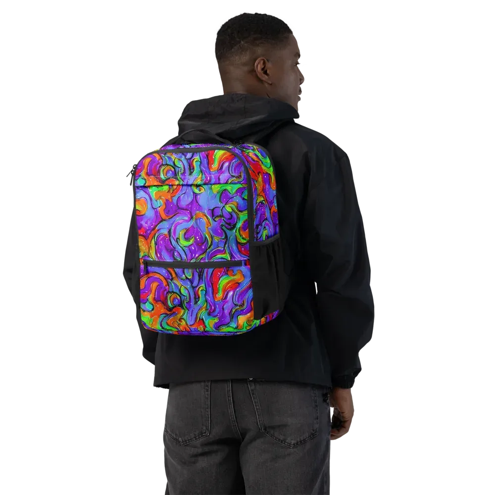 Vivid Meltdown on Utility Backpack — Back