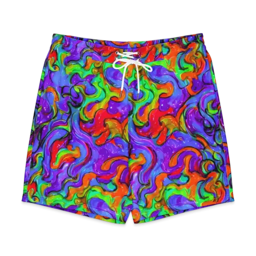 Vivid Meltdown on a Men's Board Shorts