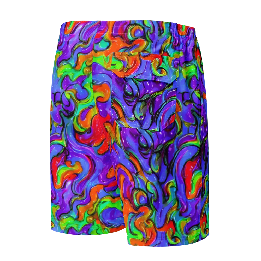 Vivid Meltdown on Men's Board Shorts — Back