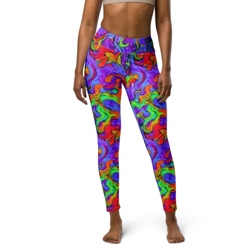 Vivid Meltdown on a Yoga Leggings