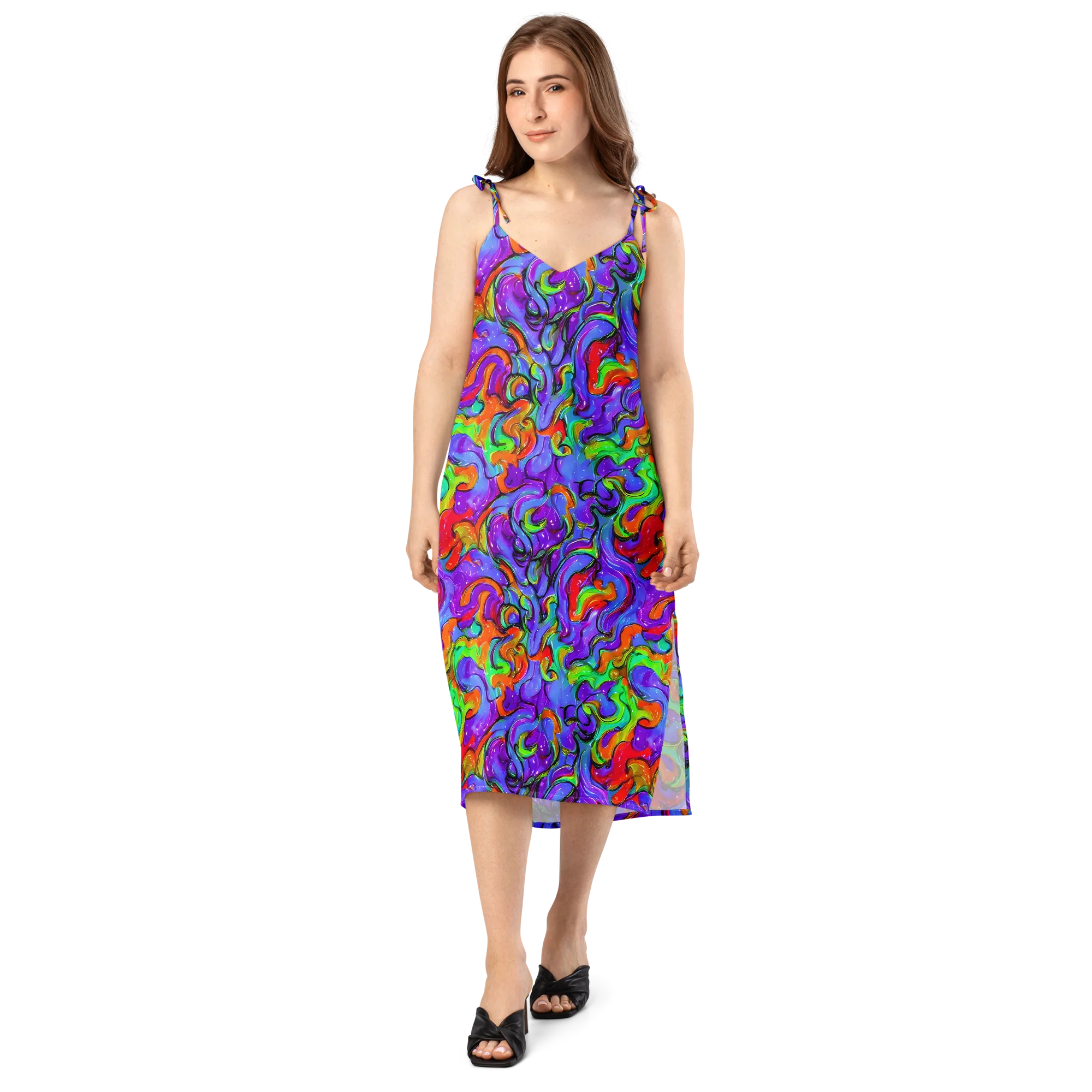 Vivid Meltdown on Slip Dress — Front