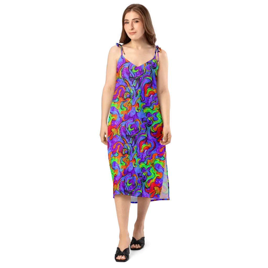 Vivid Meltdown on Slip Dress — Front