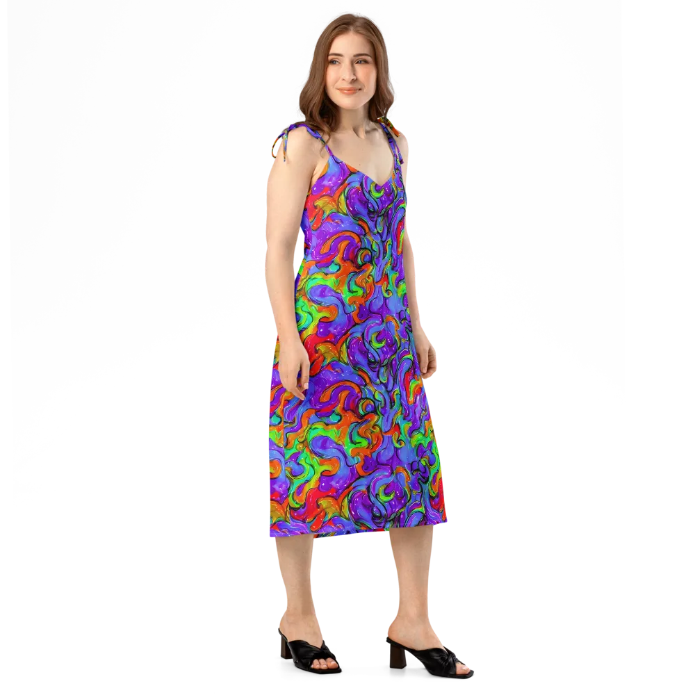Vivid Meltdown on Slip Dress — Right Front