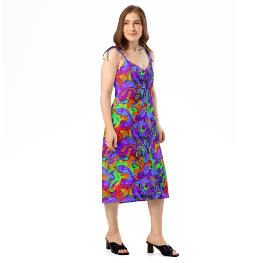 Vivid Meltdown on a Slip Dress