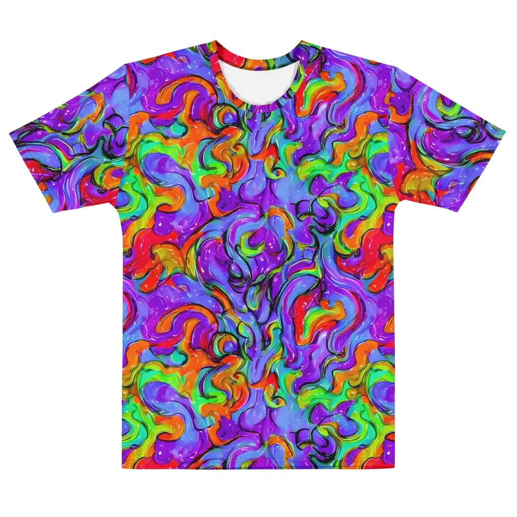 Vivid Meltdown on Men's Cotton Crew Neck T-Shirt — Front