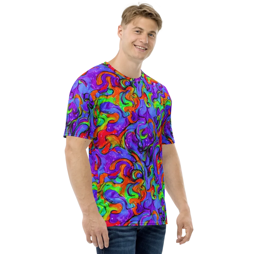 Vivid Meltdown on Men's Crew Neck T-Shirt — Right
