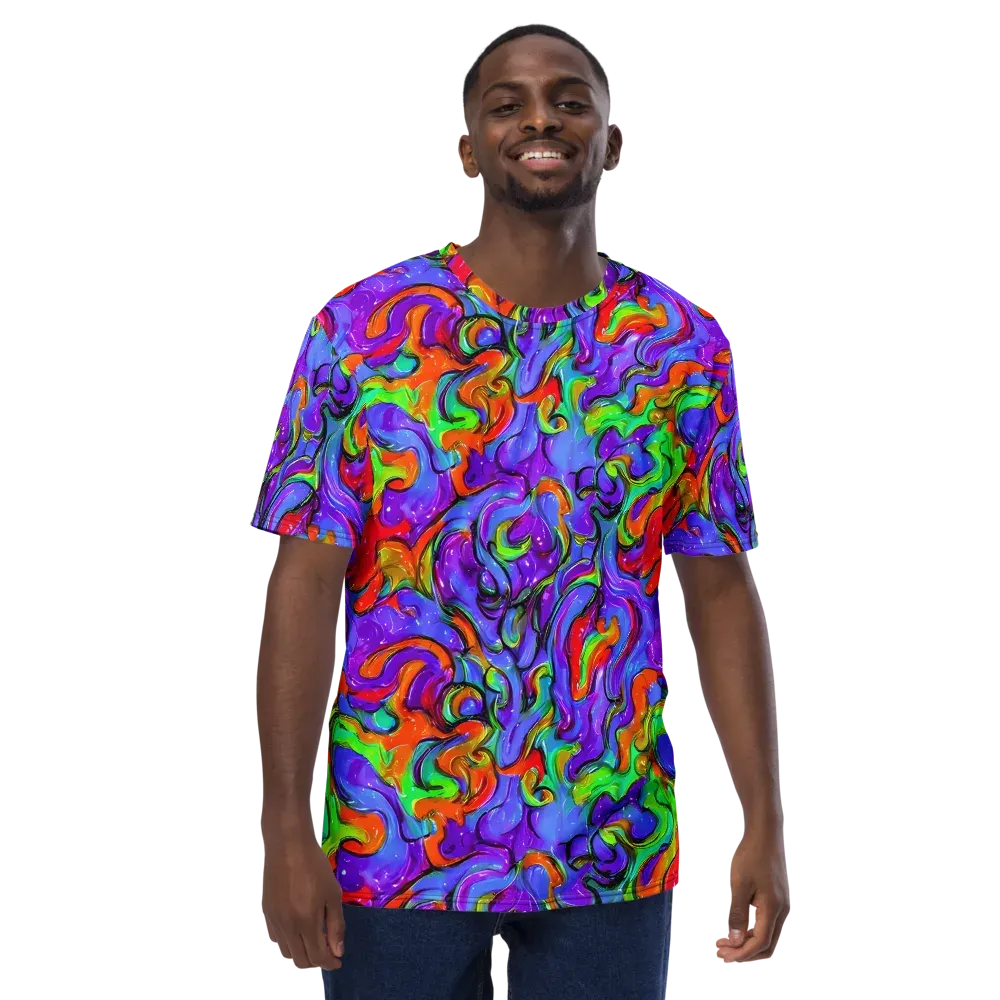 Vivid Meltdown on Men's Crew Neck T-Shirt — Front