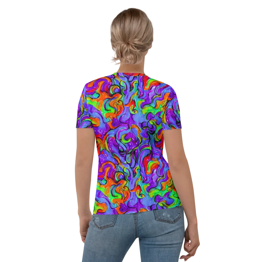 Vivid Meltdown on Women's Crew Neck T-Shirt — Back