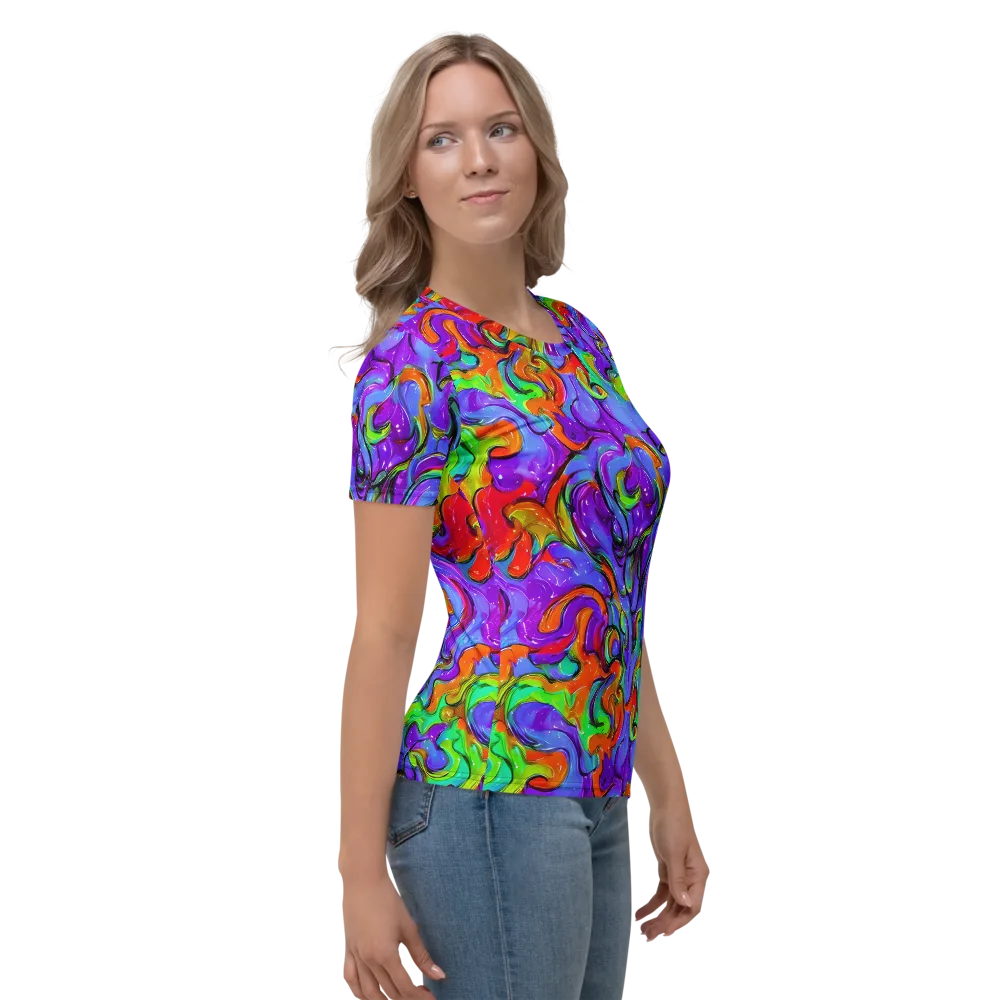 Vivid Meltdown on Women's Crew Neck T-Shirt — Right