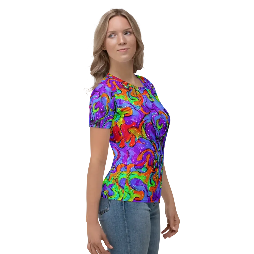 Vivid Meltdown on Women's Crew Neck T-Shirt — Right