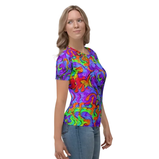 Vivid Meltdown on a Women's Crew Neck T-Shirt