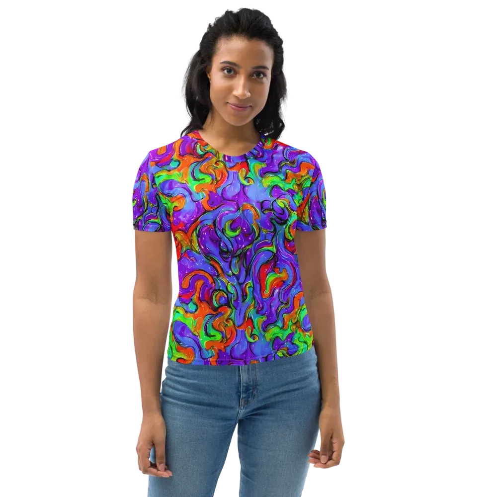 Vivid Meltdown on Women's Crew Neck T-Shirt — Front