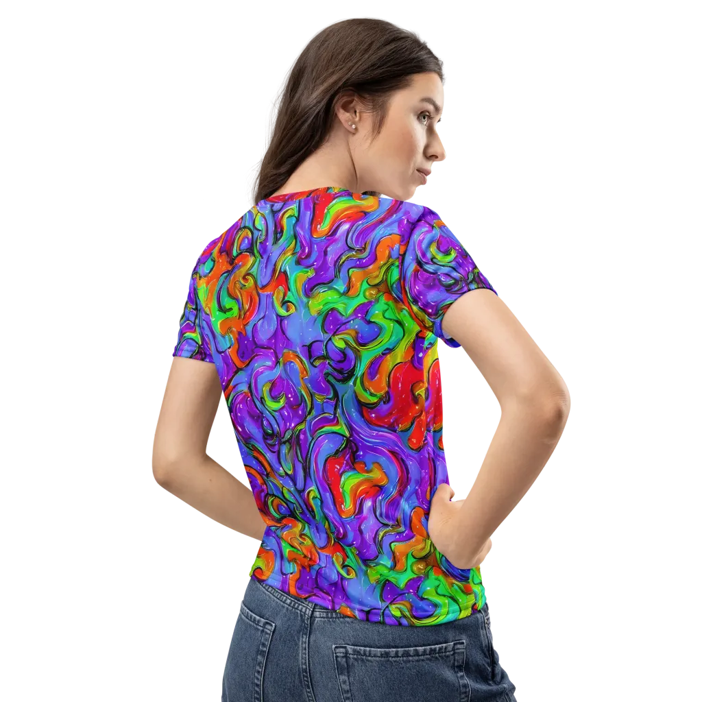 Vivid Meltdown on Women's Crew Neck T-Shirt — Back