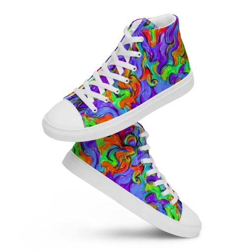 Vivid Meltdown on a Women's High Top Canvas Shoes