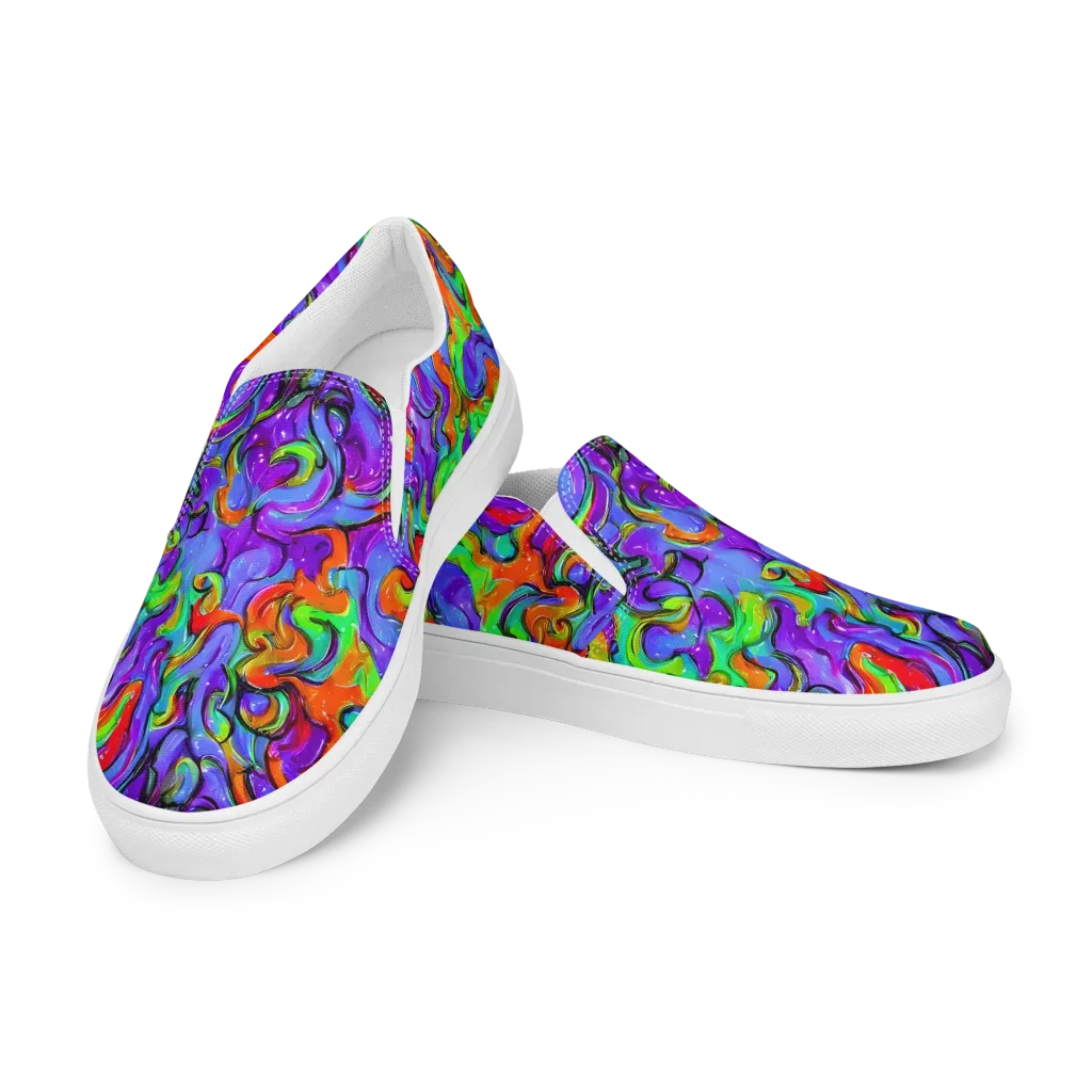 Vivid Meltdown on Men's Slip-On Canvas Shoes — Left Front