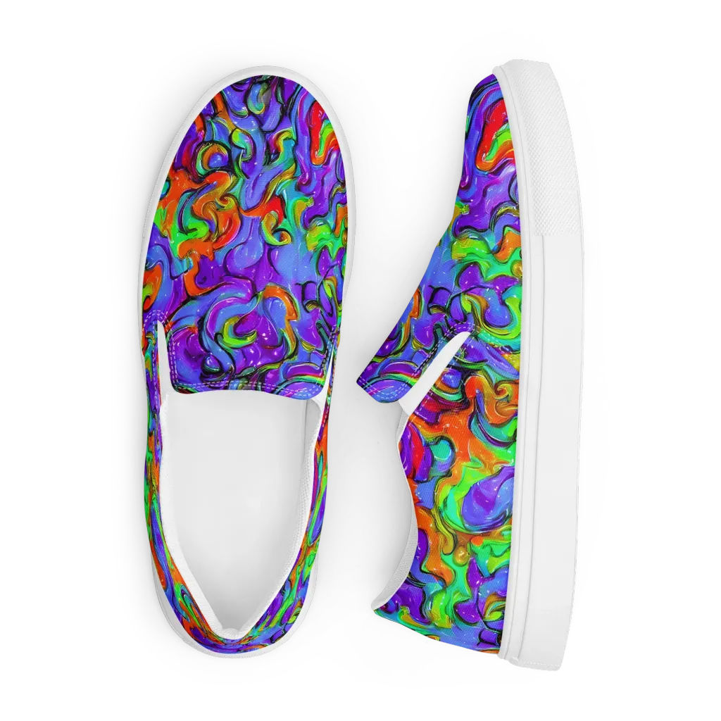 Vivid Meltdown on Men's Slip-On Canvas Shoes — Front