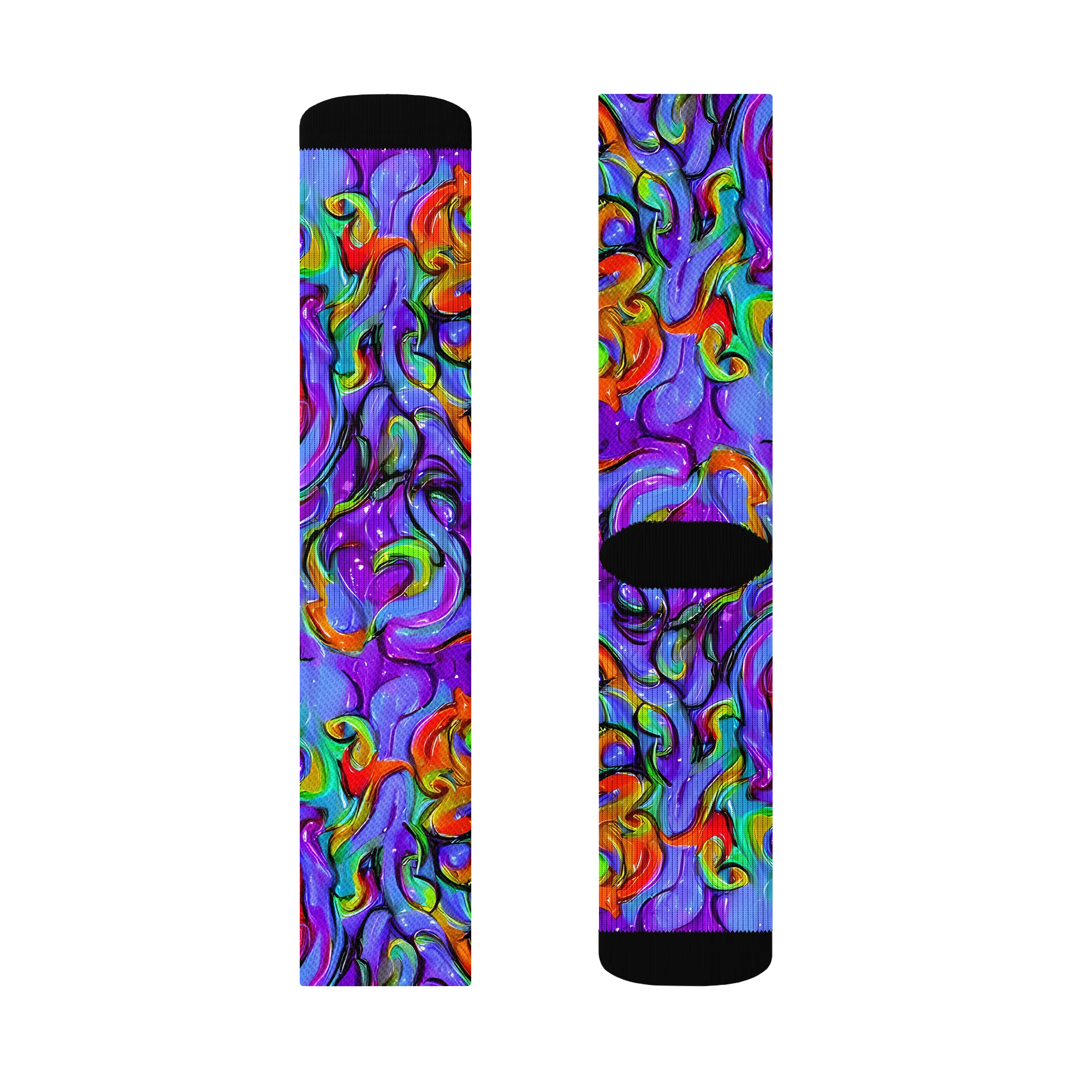 Vivid Meltdown on Socks — Left Sock