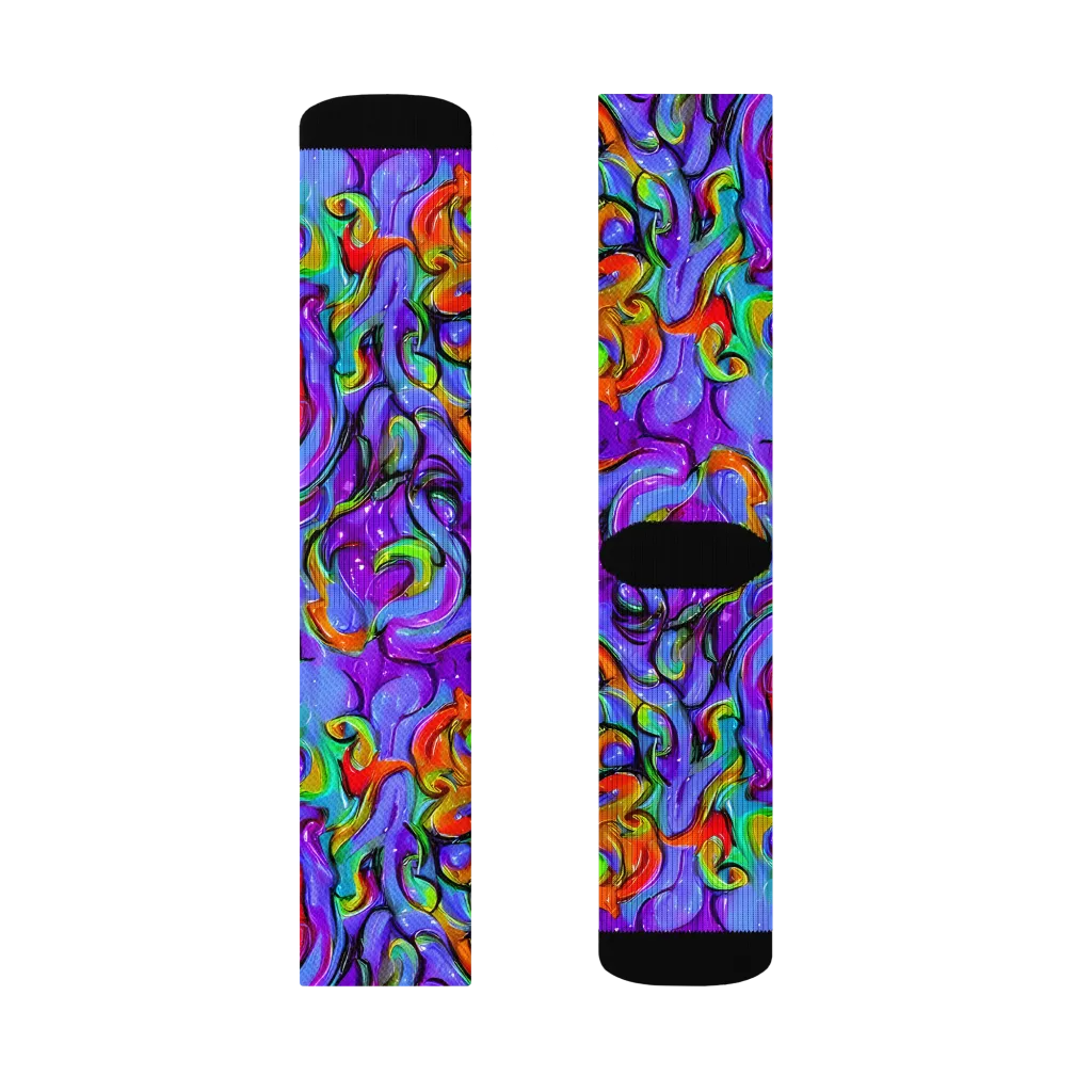 Vivid Meltdown on Socks — Right Sock