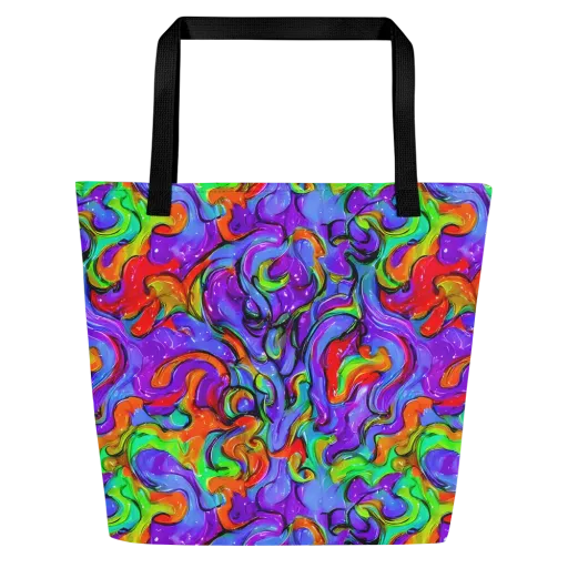 Vivid Meltdown on a Large Tote Bag W/ Pocket