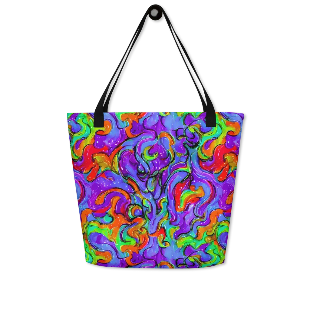 Vivid Meltdown on Large Tote Bag W/ Pocket — Front