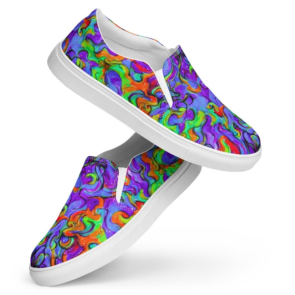 Vivid Meltdown on Women's Slip-On Canvas Shoes — Front