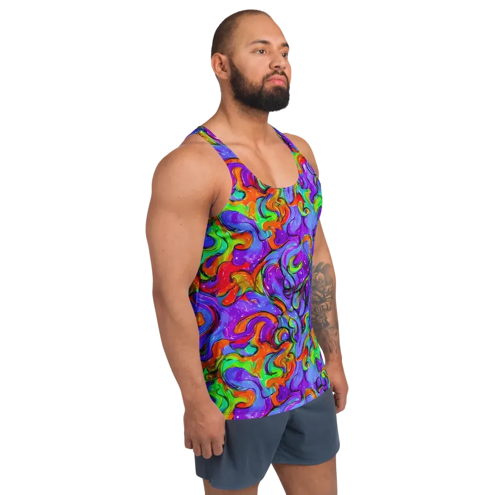 Vivid Meltdown on Men's Tank Top — Right Front