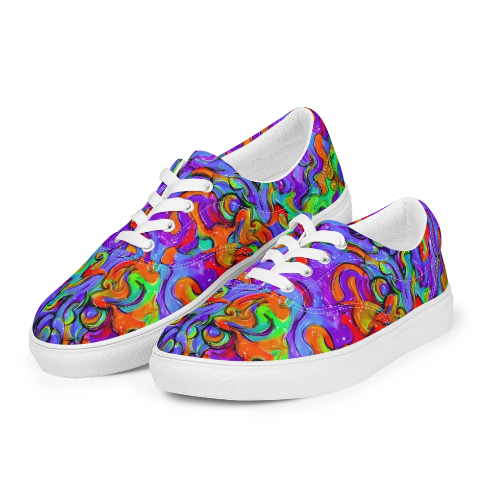 Vivid Meltdown on Men's Lace-Up Canvas Shoes — Left Front