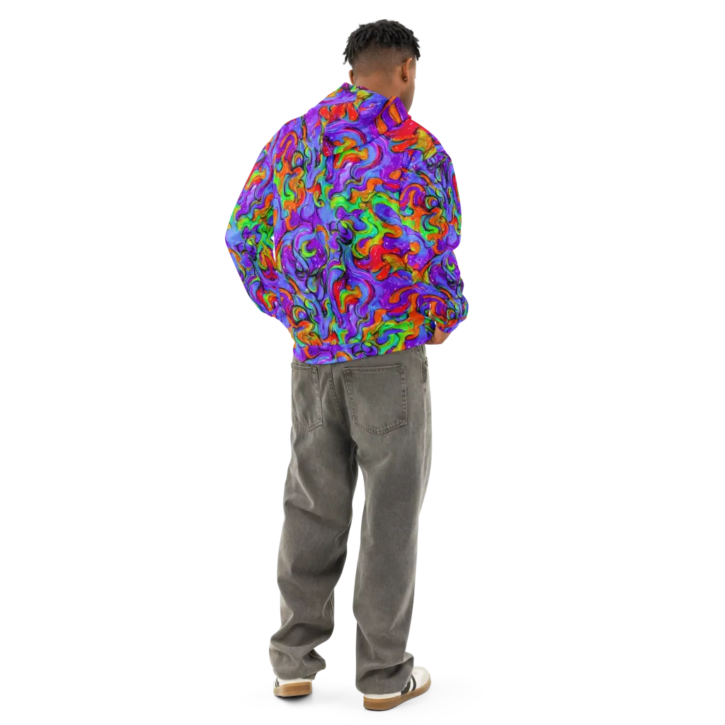 Vivid Meltdown on Cotton Hoodie — Back