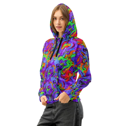 Vivid Meltdown on a Cotton Hoodie