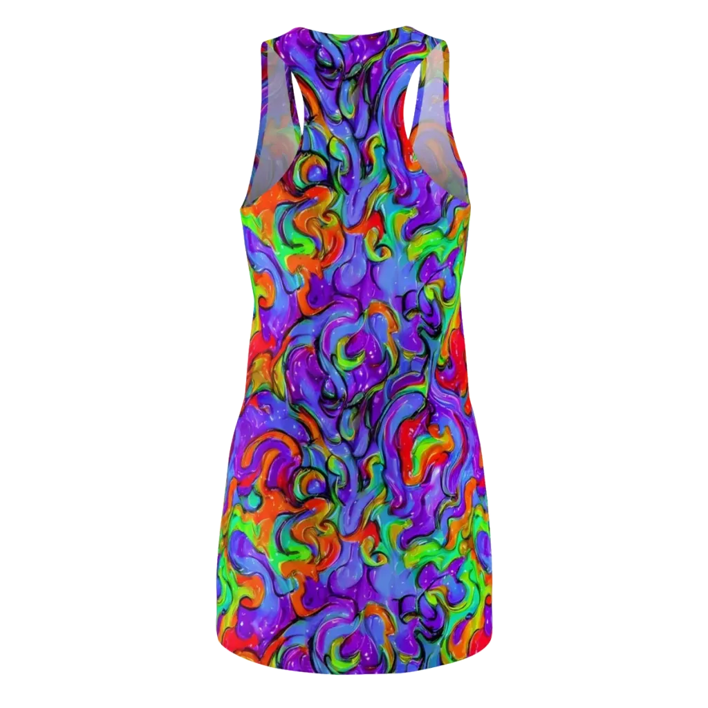Vivid Meltdown on Racerback Dress — Back