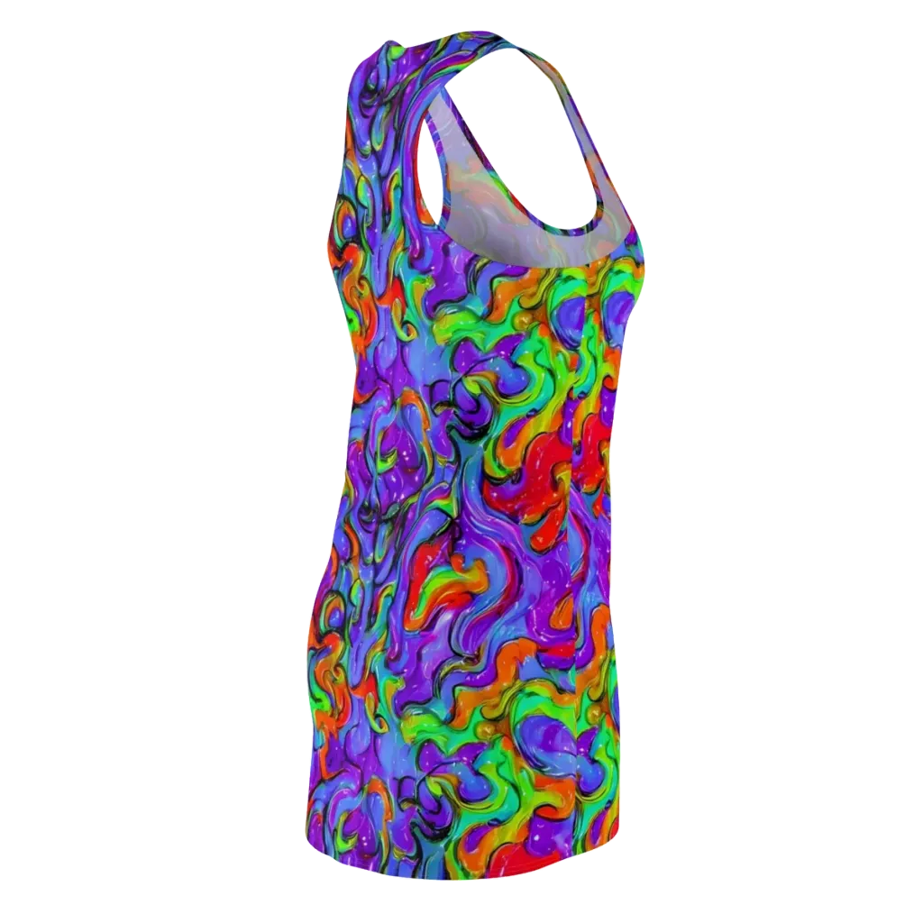 Vivid Meltdown on Racerback Dress — Back Side