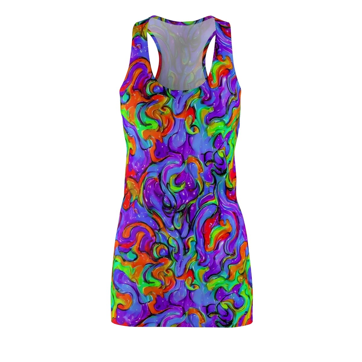 Vivid Meltdown on Racerback Dress — Front