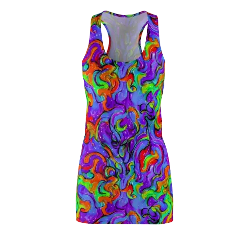 Vivid Meltdown on a Racerback Dress
