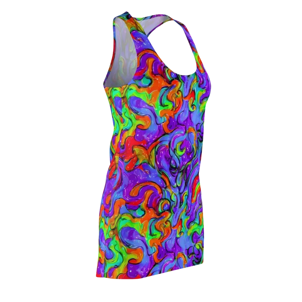 Vivid Meltdown on Racerback Dress — Front Side