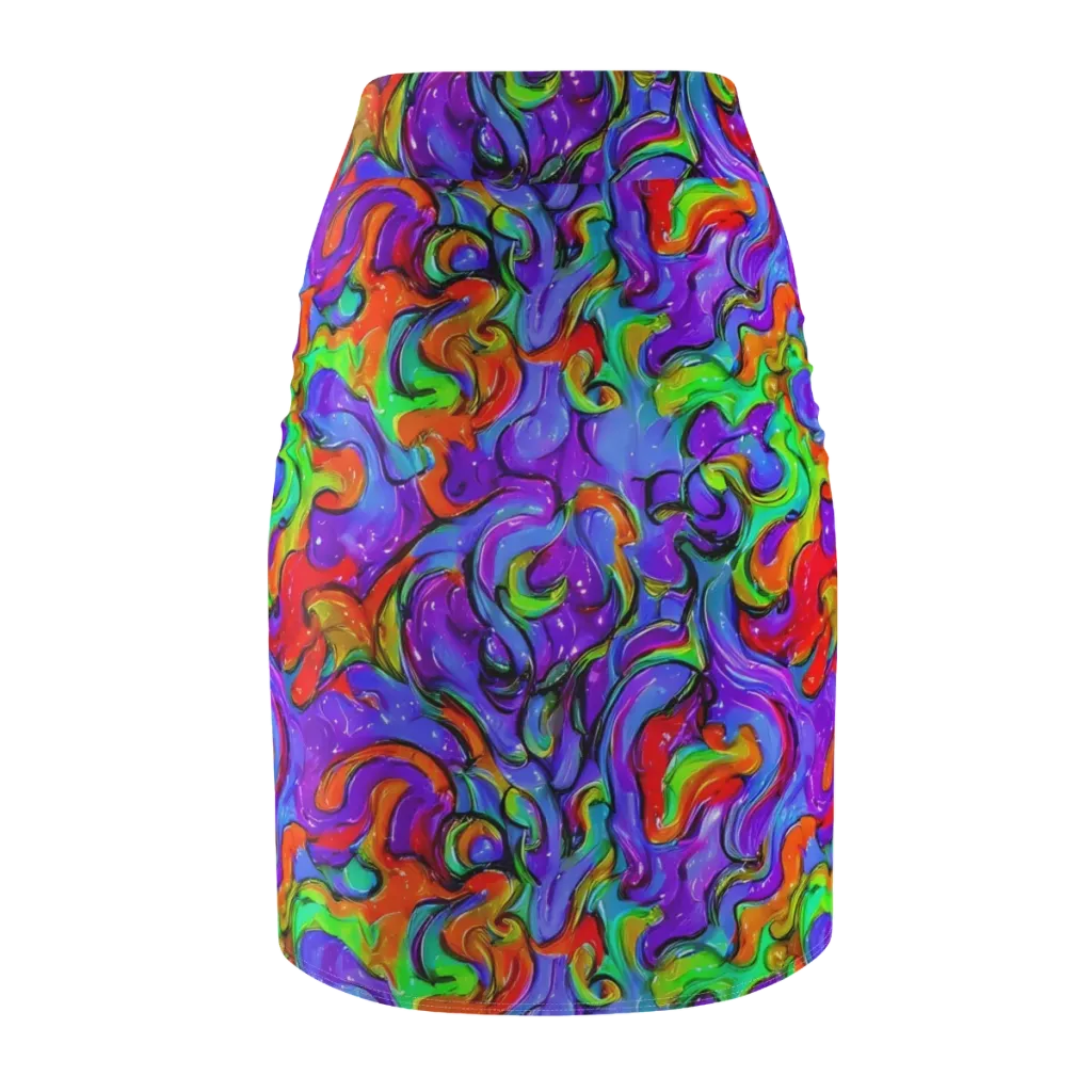 Vivid Meltdown on Pencil Skirt — Back