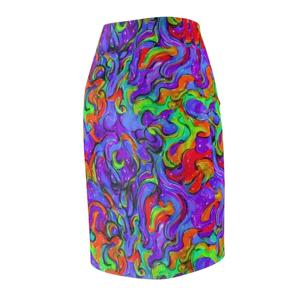 Vivid Meltdown on Pencil Skirt — Back Side