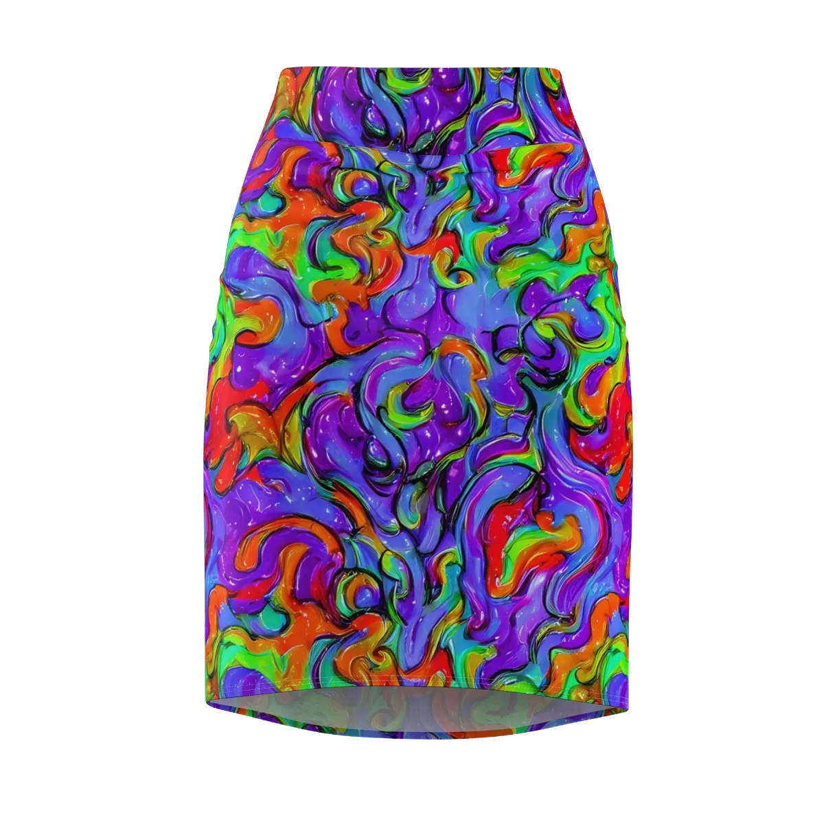 Vivid Meltdown on Pencil Skirt — Front