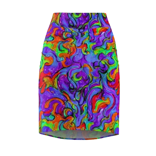 Vivid Meltdown on a Pencil Skirt
