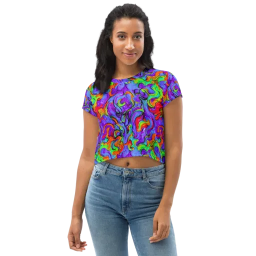 Vivid Meltdown on a Crop Tee