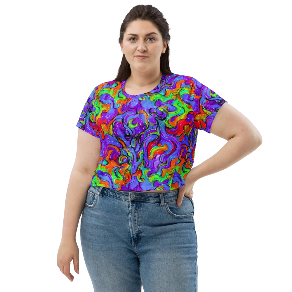 Vivid Meltdown on Crop Tee — Front