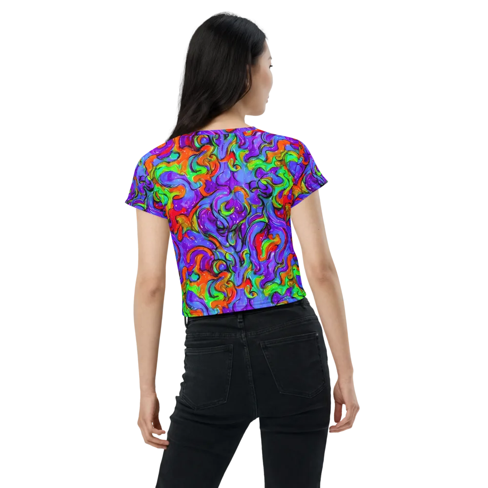 Vivid Meltdown on Crop Tee — Back