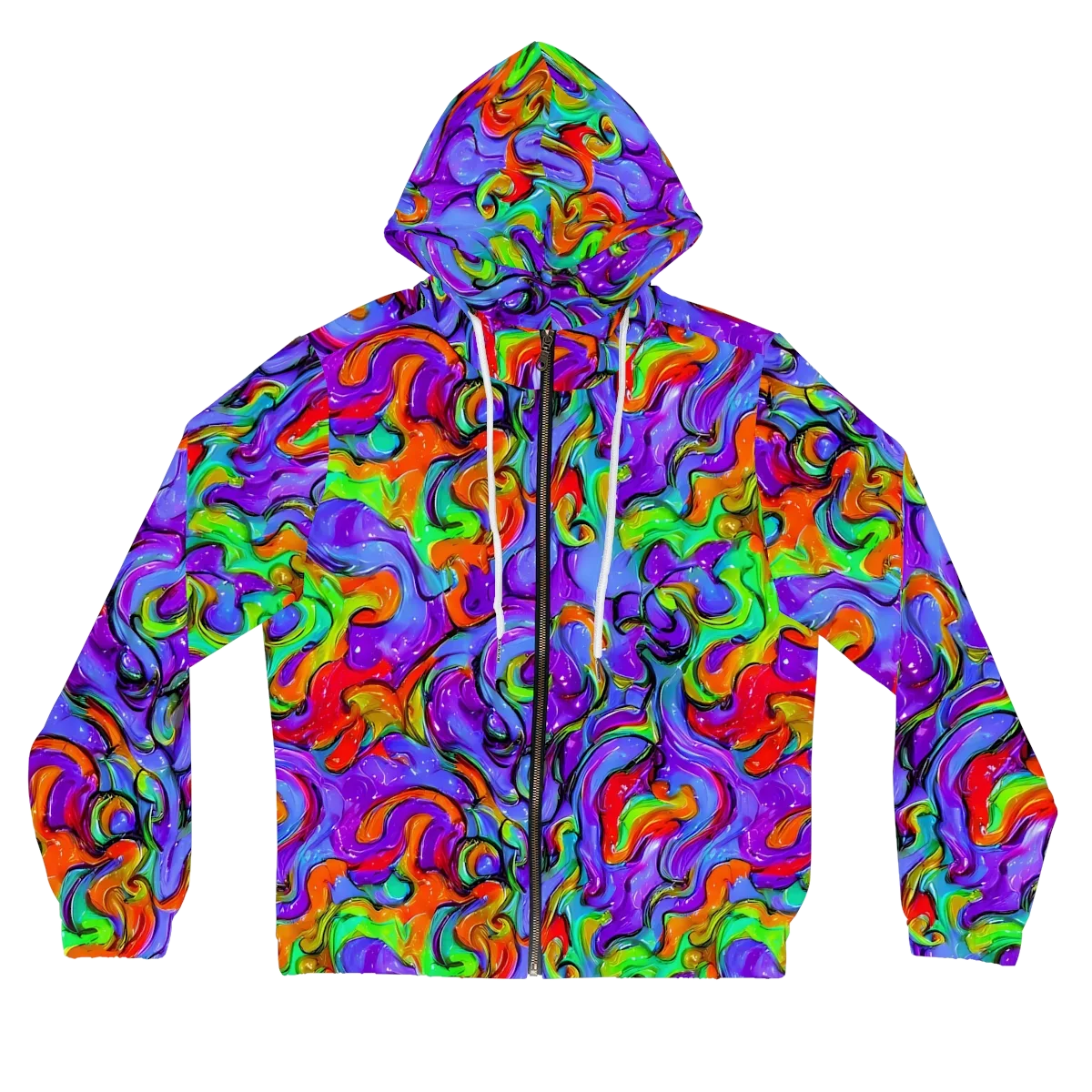 Vivid Meltdown on Women's Full-Zip Hoodie — Front