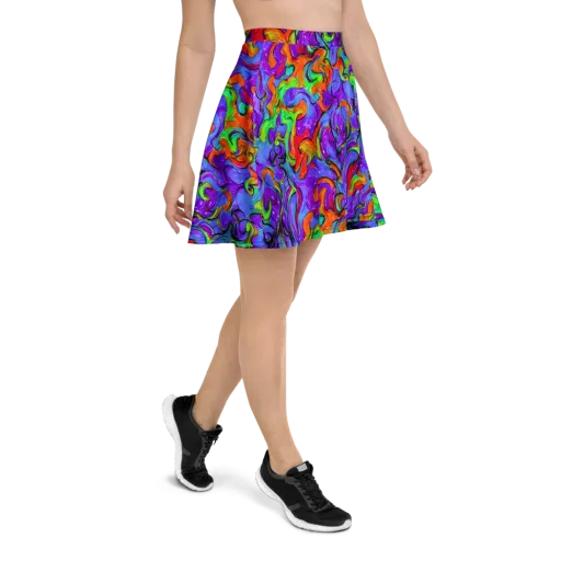 Vivid Meltdown on a Skater Skirt