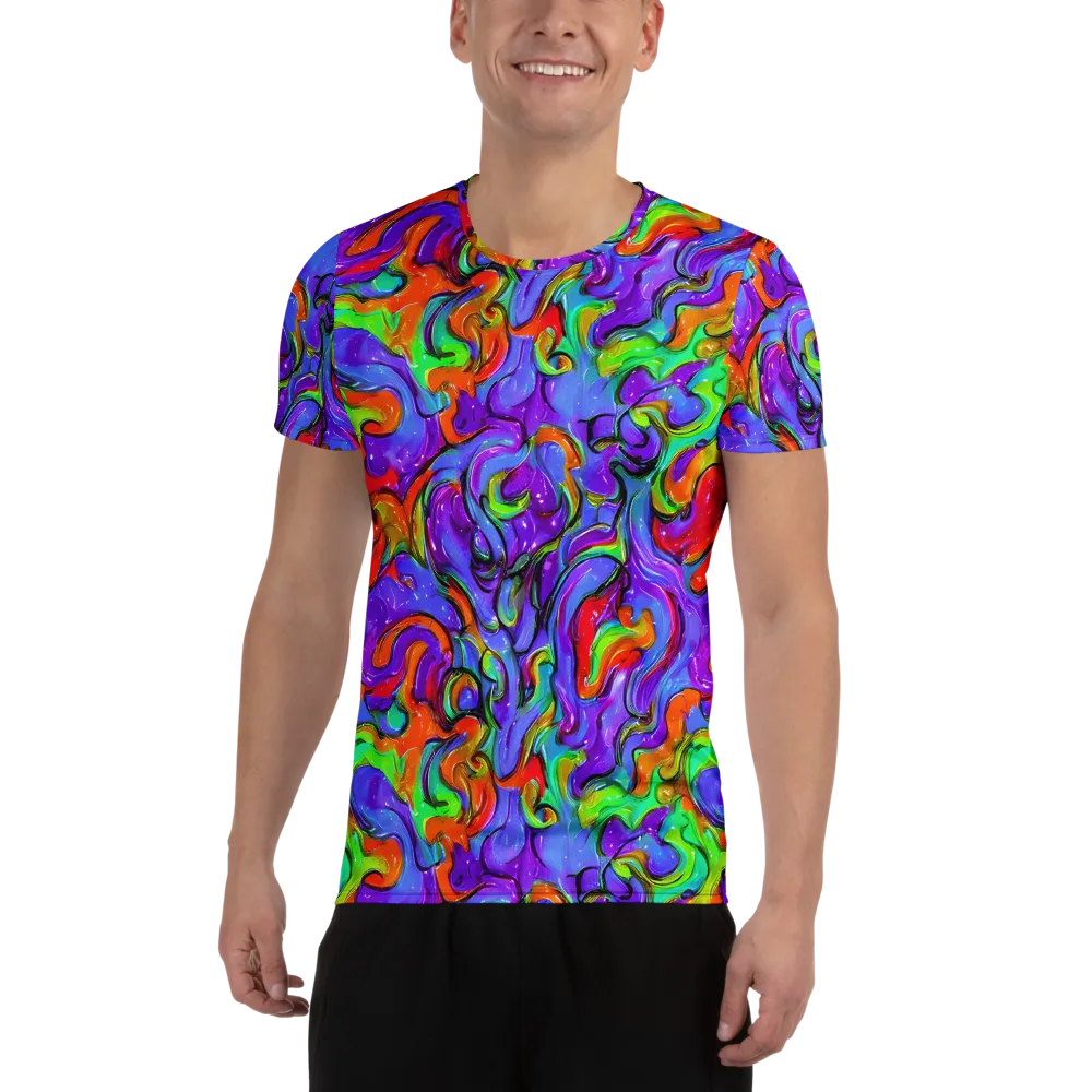Vivid Meltdown on Men's Athletic T-Shirt — Front