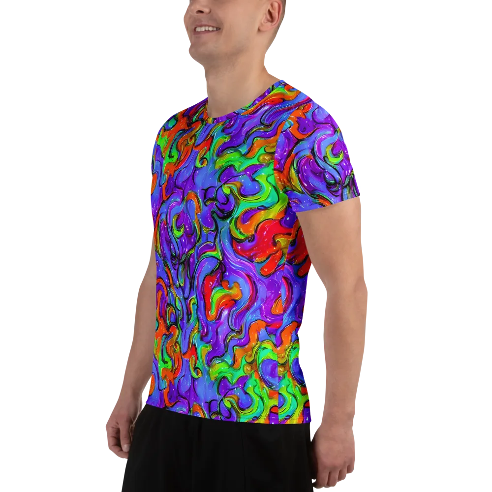Vivid Meltdown on Men's Athletic T-Shirt — Left