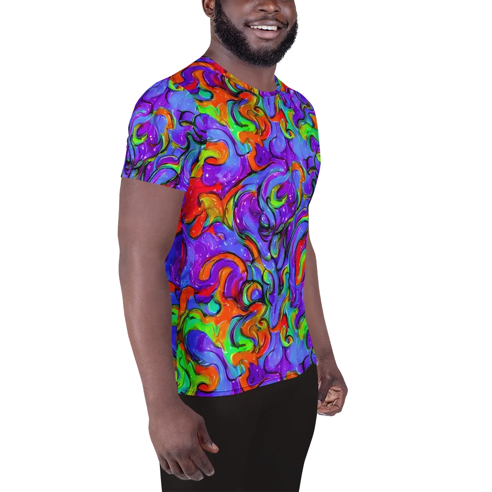 Vivid Meltdown on Men's Athletic T-Shirt — Right
