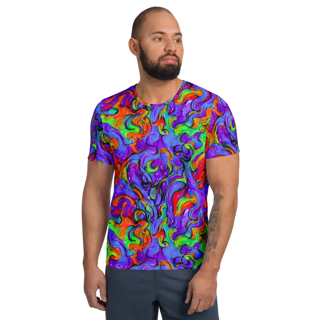 Vivid Meltdown on Men's Athletic T-Shirt — Front
