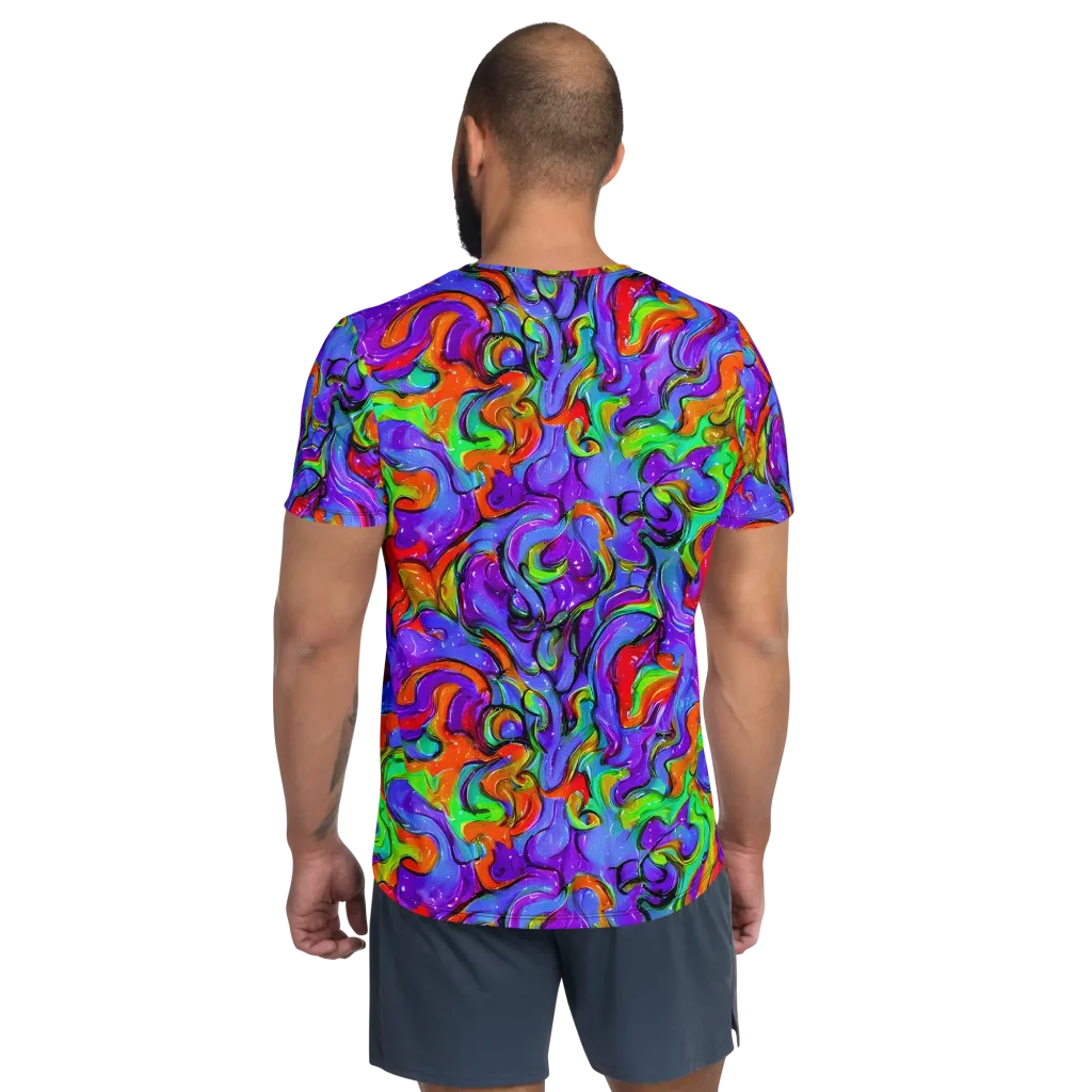 Vivid Meltdown on Men's Athletic T-Shirt — Back