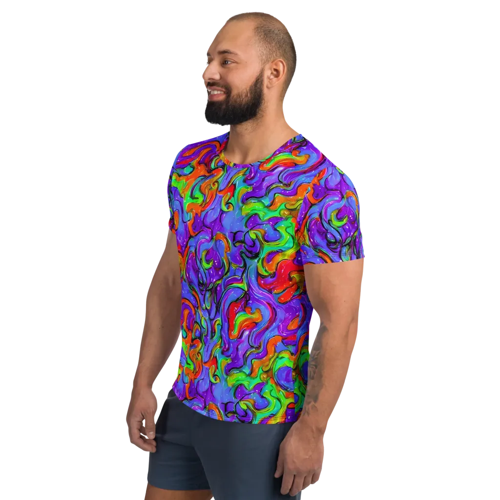 Vivid Meltdown on Men's Athletic T-Shirt — Left